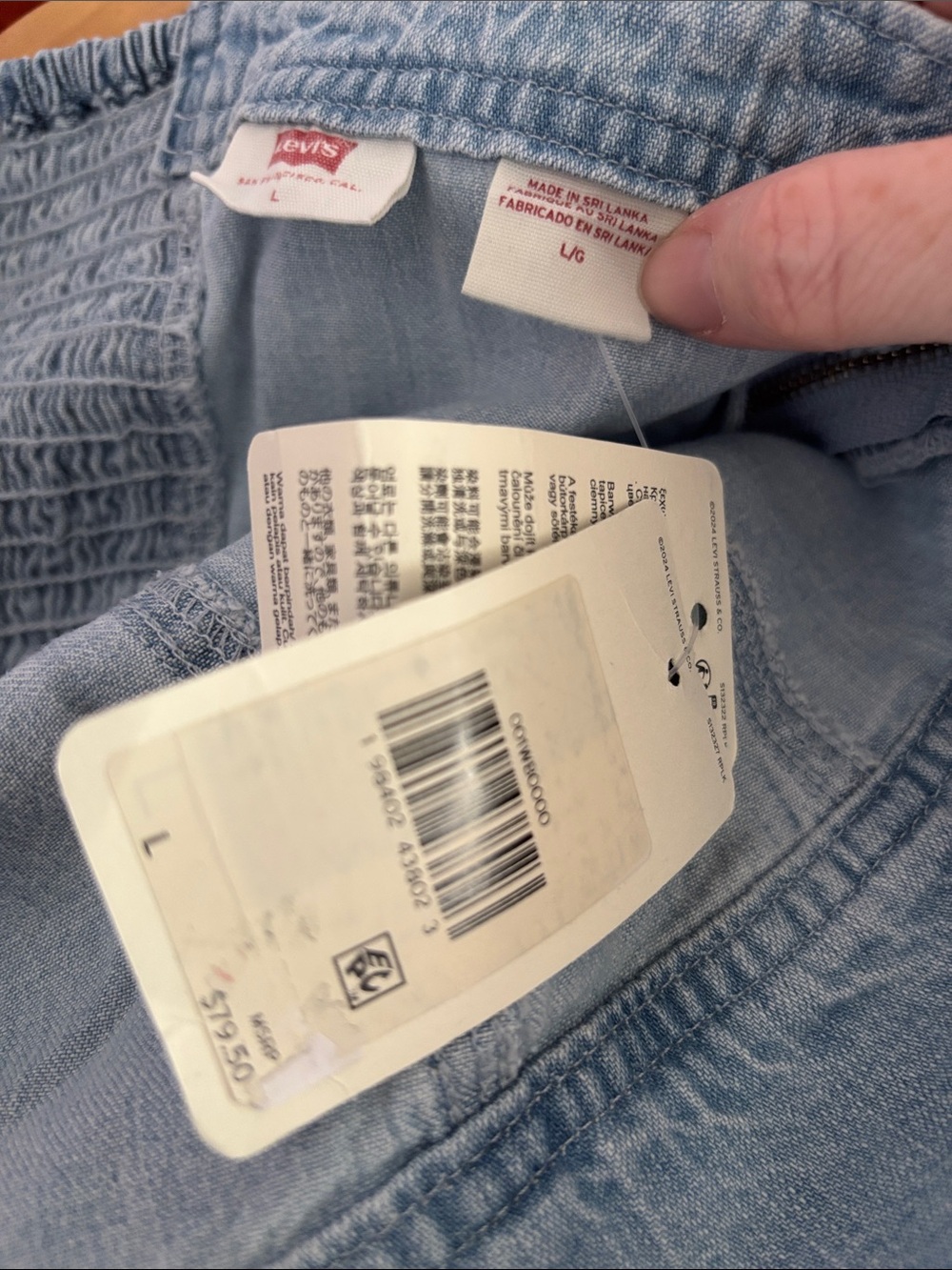 Levi's Light Blue Denim Skirt Dress with Spaghetti Straps - Picture 8 of 8
